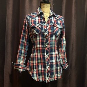 Rock&Roll Cowgirl Flannel Shirt Size S